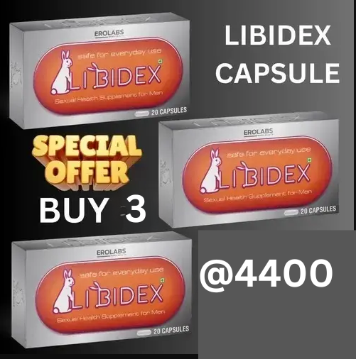 Erolabs Libidex Capsules – Ayurvedic Men's Wellness Supplement | 3 Pack Combo (60 Capsules)