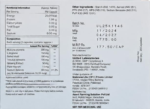 Erolabs Libidex Capsules – Ayurvedic Herbal Supplement for Men's Daily Wellness